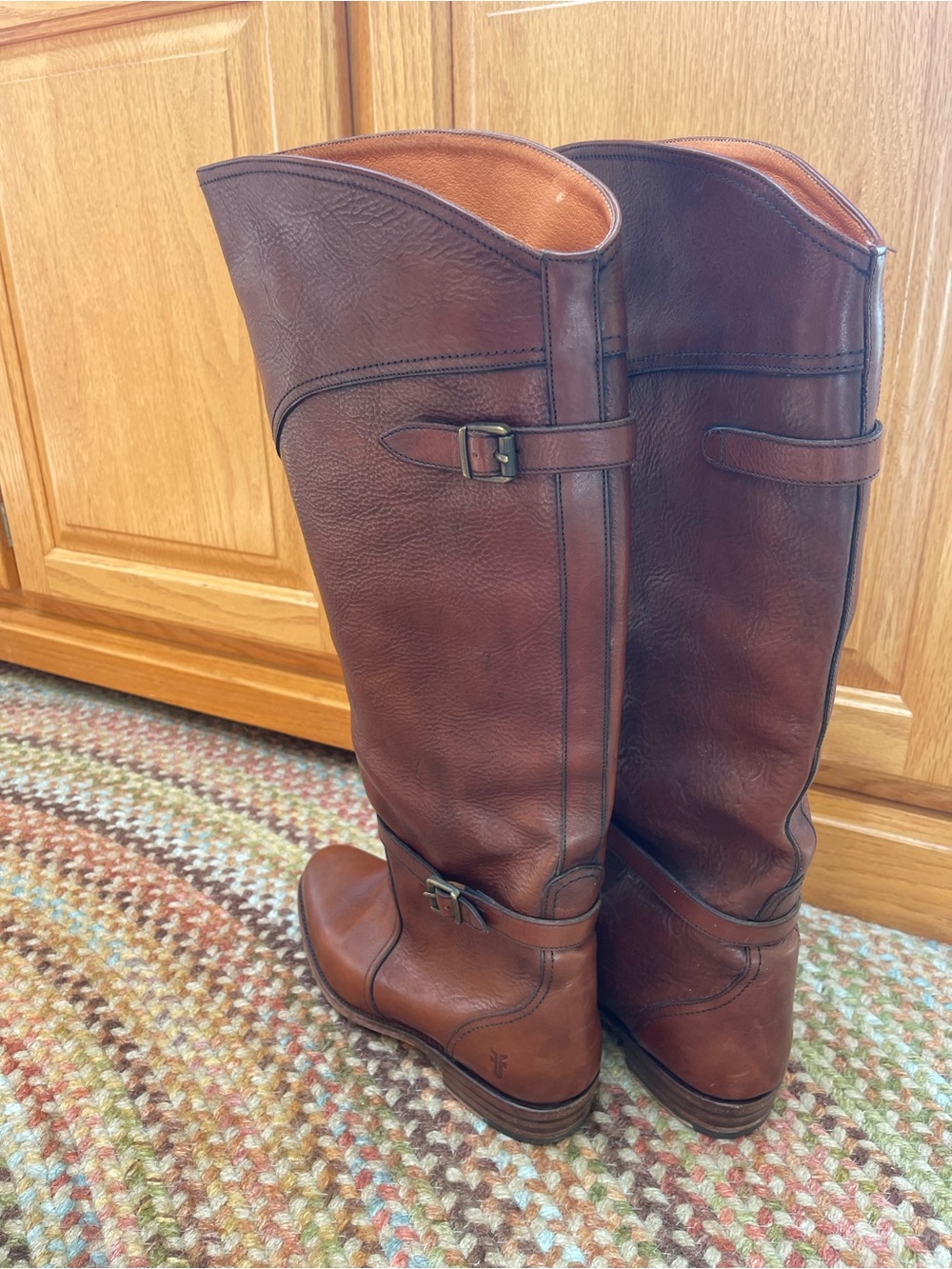 Frye Leather Knee-High Heeled Boots - Picture 3 of 16